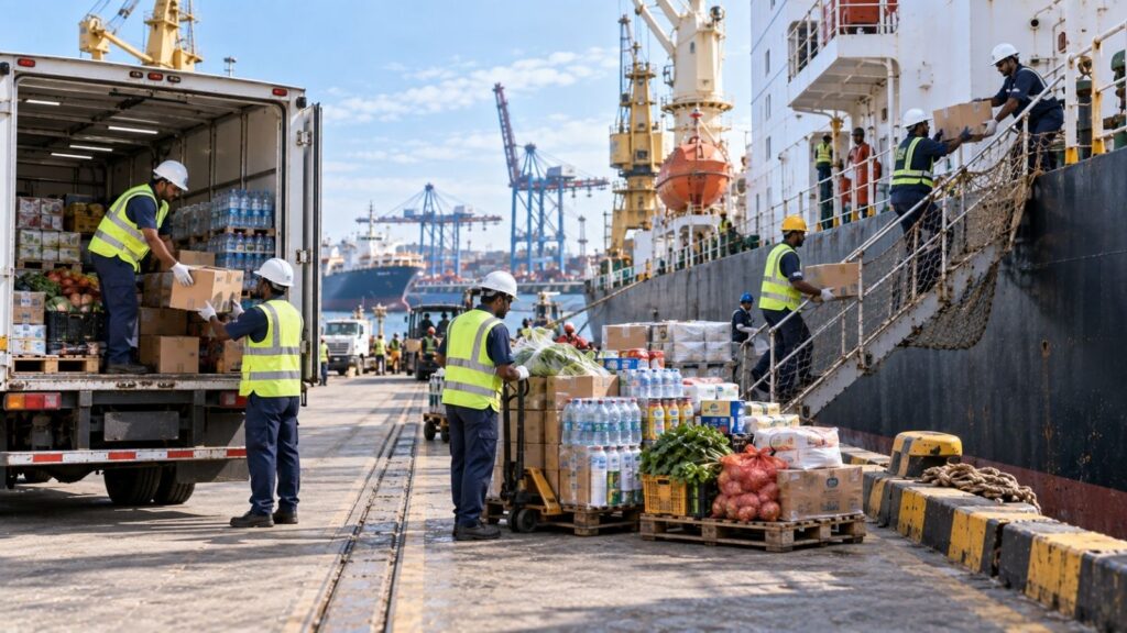 Ship chandling and vessel supply services at Sri Lankan port
